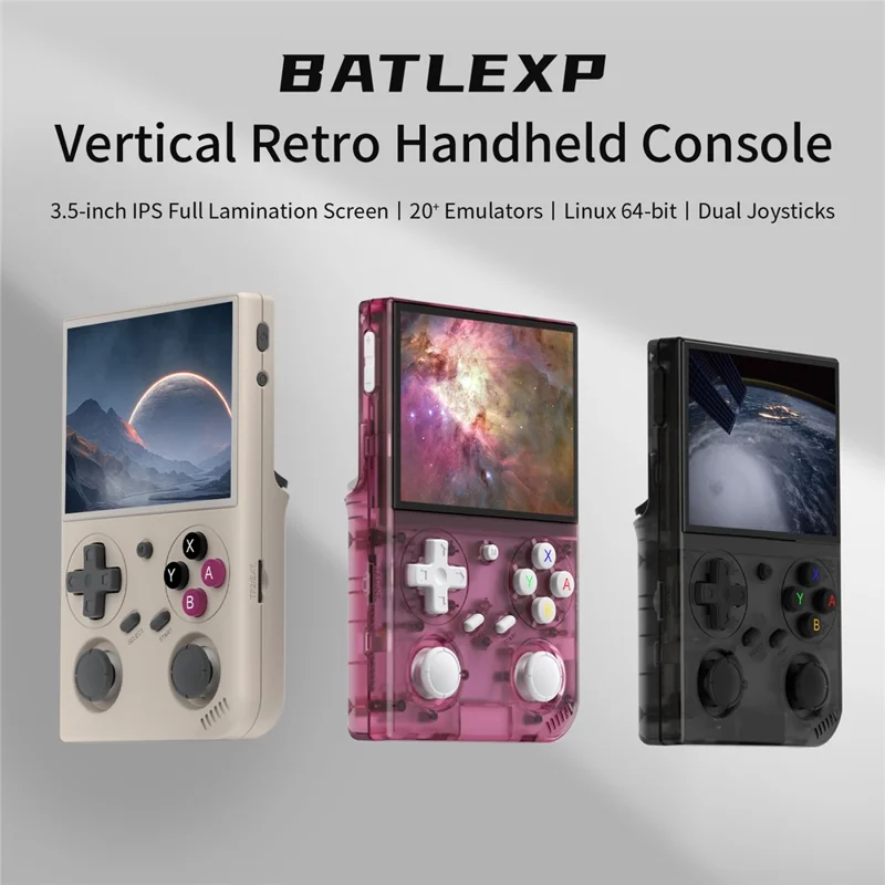 ANBERNIC G350 128GB Handheld Game Console WiFi Multiplayer Game Machine Support Wired Controller - Transparent Pink