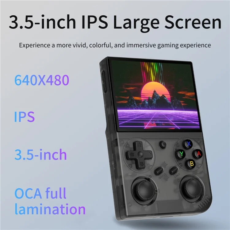 ANBERNIC G350 128GB Tragbare Spielkonsole WLAN Multiplayer-Spielgerät mit Unterstützung für kabelgebundenen Controller - Transparent Schwarz