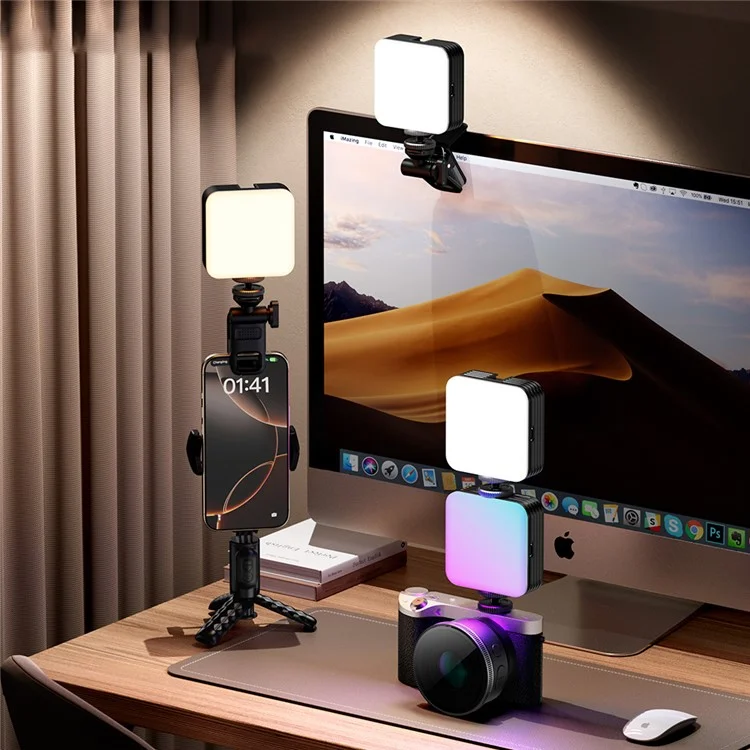 ESSAGER Fill Light 2000mAh Multifunctional RGB LED Panel 2500K - 9000K for Photography / Video / Streaming