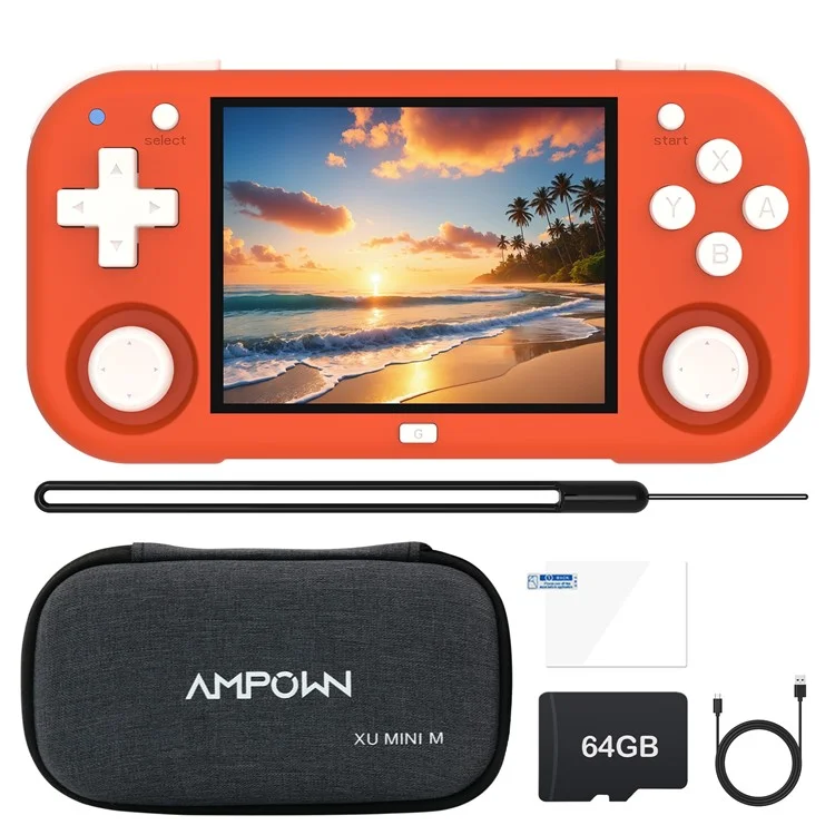AMPOWN Magicx XU Mini M 64 Go Console de jeu portable Haute définition Open Source - Orange