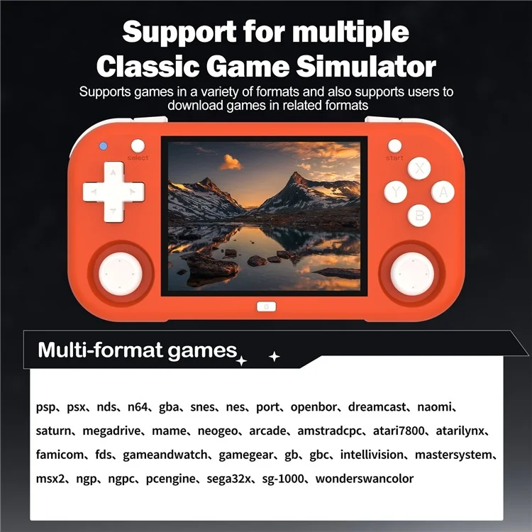 AMPOWN Magicx XU Mini M 64 Go Console de jeu portable Haute définition Open Source - Orange