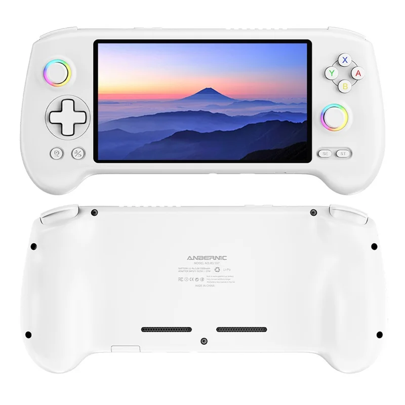 ANBERNIC AMPOWN RG557 Console portatile da gioco Android 14 Wi-Fi 6 Streaming Game Machine, 12GB+256GB (Senza giochi) - Bianco