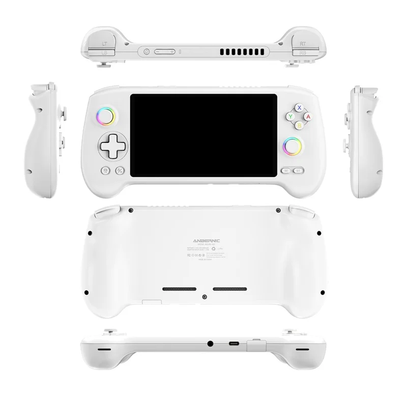 ANBERNIC AMPOWN RG557 Console portatile da gioco Android 14 Wi-Fi 6 Streaming Game Machine, 12GB+256GB (Senza giochi) - Bianco