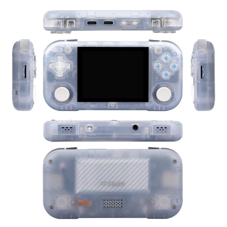 AMPOWN MINI ZERO 28 Handheld Game Console 64 Bit Android 2.8 Inch IPS Screen Retro Gaming Controller, with 128G TF Card - Glacier Blue