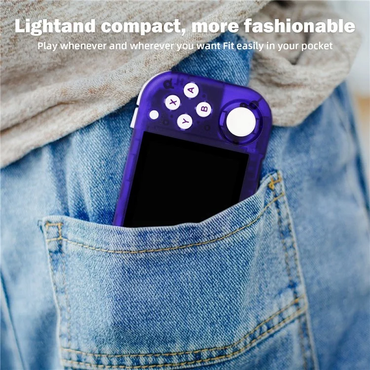 AMPOWN MINI ZERO 28 Handheld Game Console 64 Bit Android 2.8 Inch IPS Screen Retro Gaming Controller, with 128G TF Card - Purple