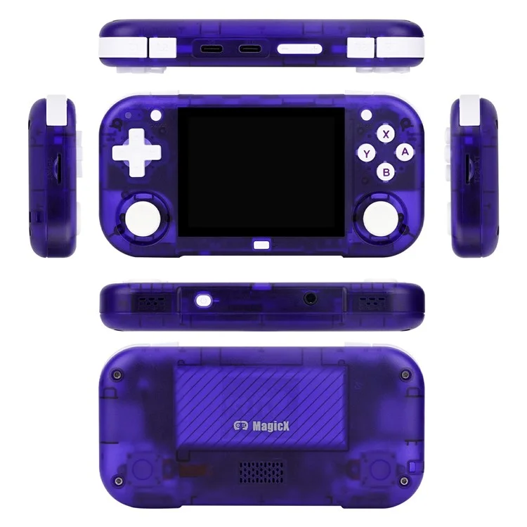 AMPOWN MINI ZERO 28 Handheld Game Console 64 Bit Android 2.8 Inch IPS Screen Retro Gaming Controller, with 128G TF Card - Purple