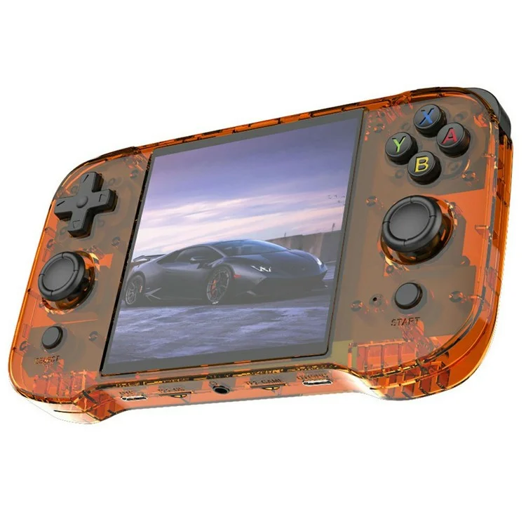 R46S Open Source 4 Inch HD Screen Handheld Game Console Linux System Built In 15000+ Games, 128G Memory Card - Orange