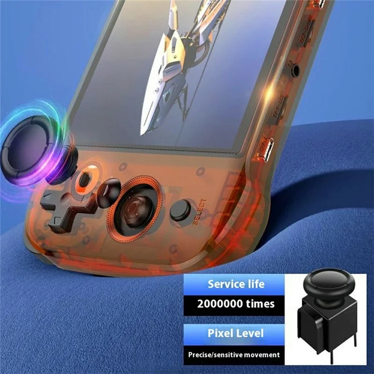 R46S Open Source 4 Inch HD Screen Handheld Game Console Linux System Built In 15000+ Games, 128G Memory Card - Orange