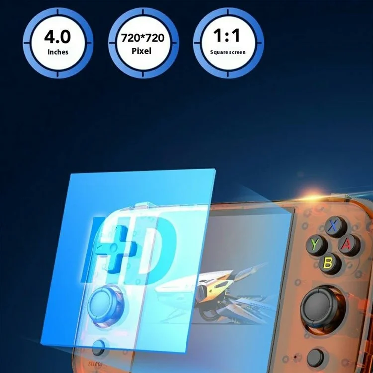 R46S Open Source 4 Inch HD Screen Handheld Game Console Linux System Built In 15000+ Games, 128G Memory Card - Orange