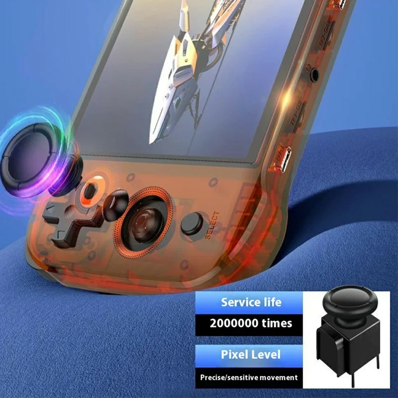 R46S Open Source 4 Inch HD Screen Handheld Game Console Linux System Built In 15000+ Games, 128G Memory Card - White