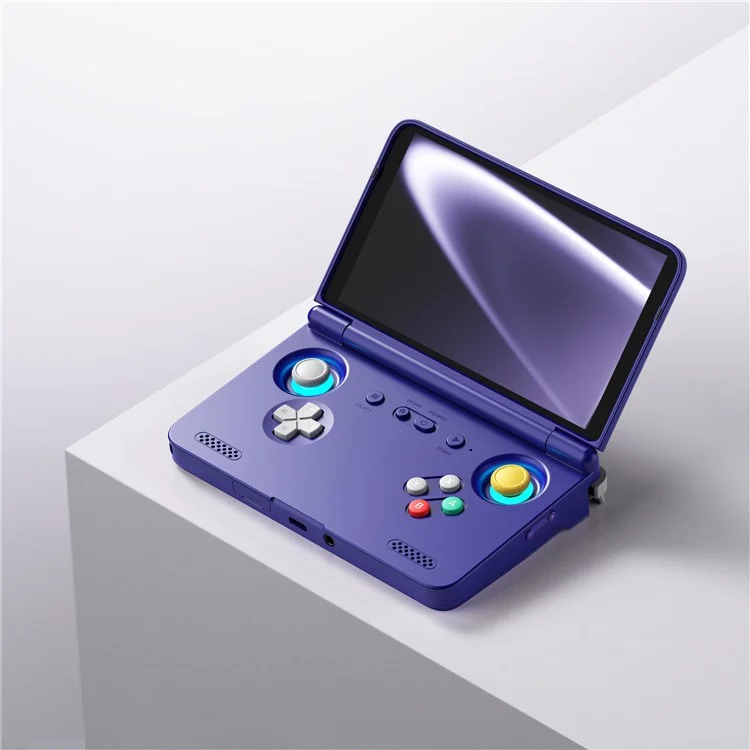RETROID Pocket Flip2 Handheld Gaming Console 5.5 Inch AMOLED Screen Foldable Gamepad, 8+128G Storage - Blue