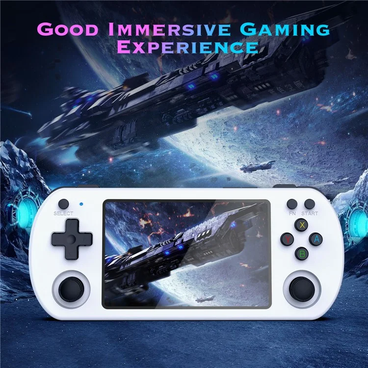 U8 Open Source Linux System 4.0 Inch IPS Screen Retro Handheld Game Console, 64GB Storage - Transparent Purple