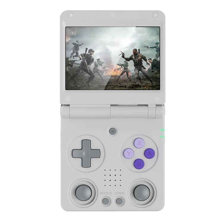 AMPOWN RG34XXSP 3.4 Inch IPS Screen Retro Handheld Game Console Foldable Wireless Gamepad, with 64G TF Card - Grey