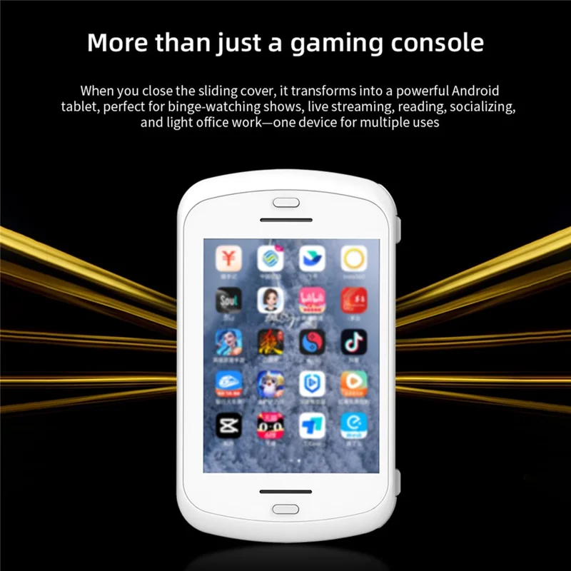 Console de jeu portable ANBERNIC RG Slide à écran tactile de 4,7 pouces, Android 13, alimentée par l'IA, manette rétro - Blanc