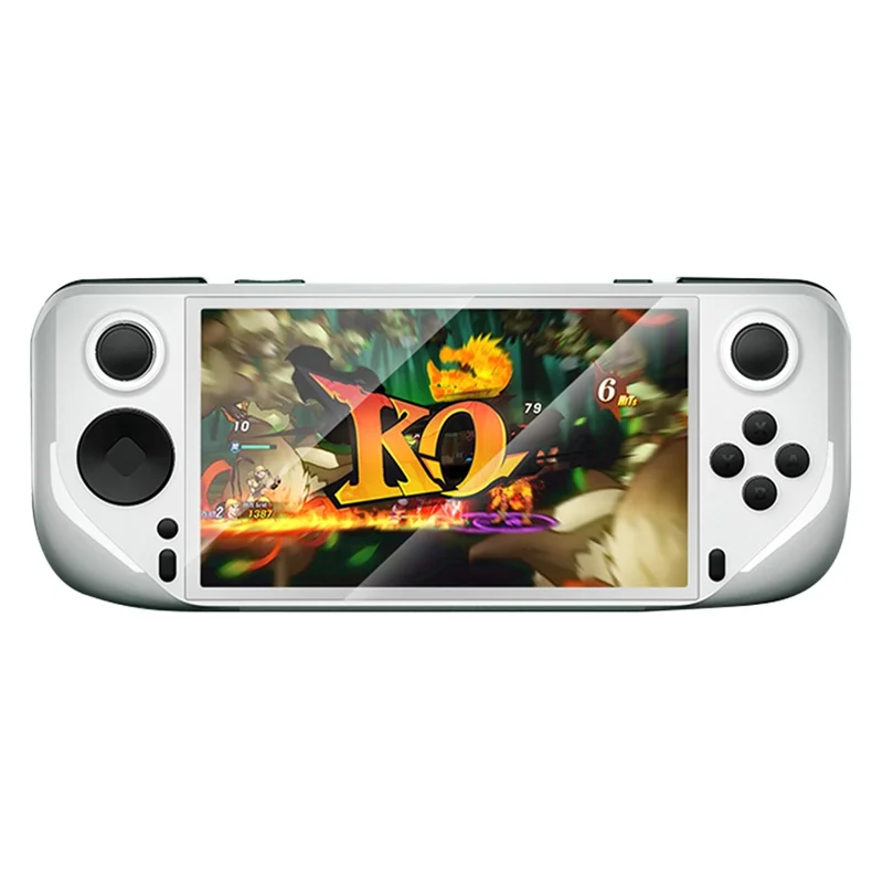 E6 Handheld Game Console 5 Inch Screen Android Dual Player Competitive Gaming Machine with 64GB Card - White