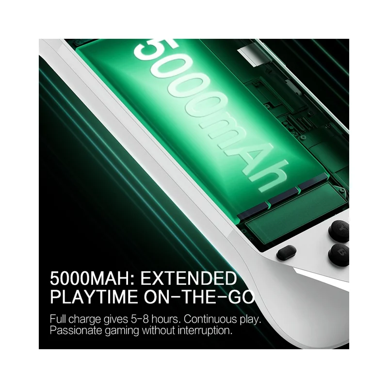 E6 Handheld Game Console 5 Inch Screen Android Dual Player Competitive Gaming Machine with 64GB Card - White