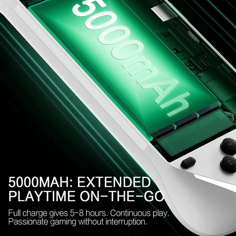 E6 Handheld Game Console 5 Inch Screen Android Dual Player Competitive Gaming Machine with 128GB Card - White