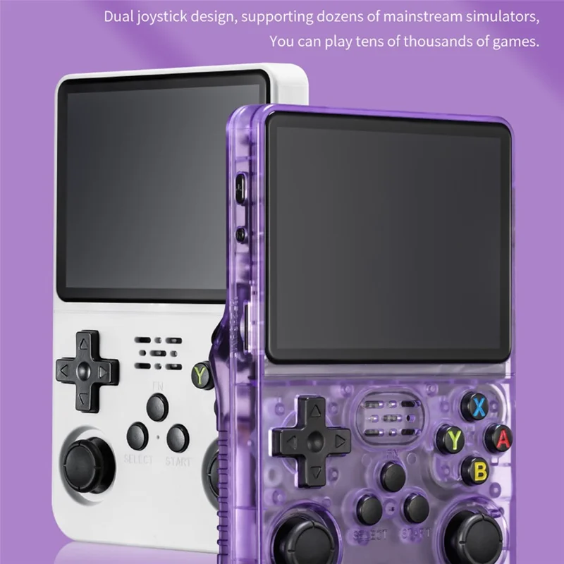 R36s Open Source Handheld Game Console 3.5 Inch HD Screen Portable Retro Gamepad with PSP Emulator - Red
