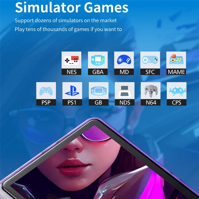 Console de Jogos Portátil R36s de Código Aberto, Tela HD de 3,5 Polegadas, Dispositivo Retrô de Jogos com Cartão de Memória de 128GB - Roxo