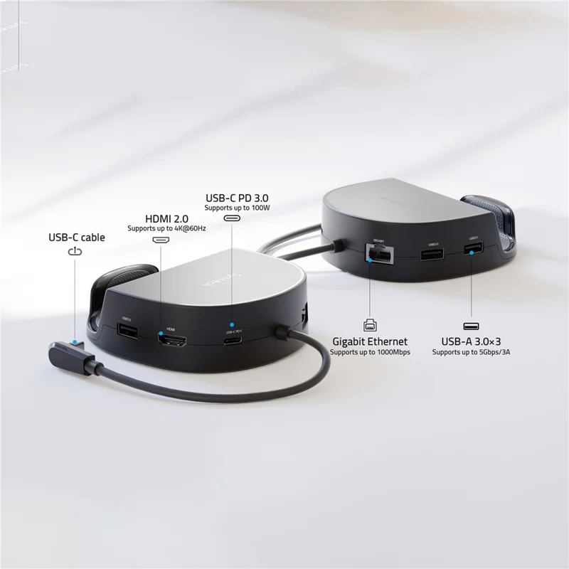 SYNTECH SYNM050 6 in 1 Expansion Docking Station 4K HD /  Gigabit Ethernet  /  USB 3.0 Multi-Port Hub for Game Consoles