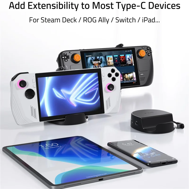 SYNTECH SYNM050 6 in 1 Expansion Docking Station 4K HD /  Gigabit Ethernet  /  USB 3.0 Multi-Port Hub for Game Consoles