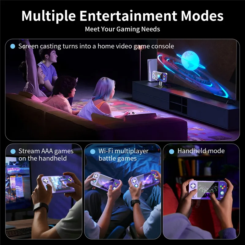 ANBERNIC RG 476H 8GB+128GB Android 13 جهاز ألعاب محمول بشاشة تعمل باللمس مقاس 4.7 بوصة - أرجواني