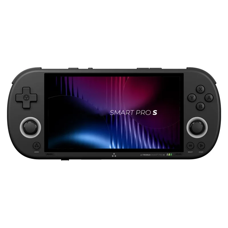 TRIMUI Smart Pro S TG5050 4.96 inch IPS Screen Retro Game Console Bluetooth-Compatible Handheld Gaming Console, 64GB Card - Black