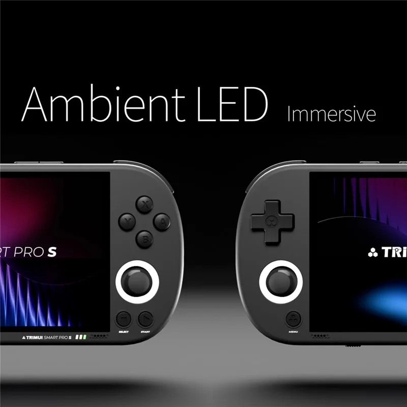 TRIMUI Smart Pro S TG5050 4,96 Pollici Schermo IPS Gamepad Portatile con Joystick Hall Console per Giochi Retrò, con Scheda TF 128G - Nero