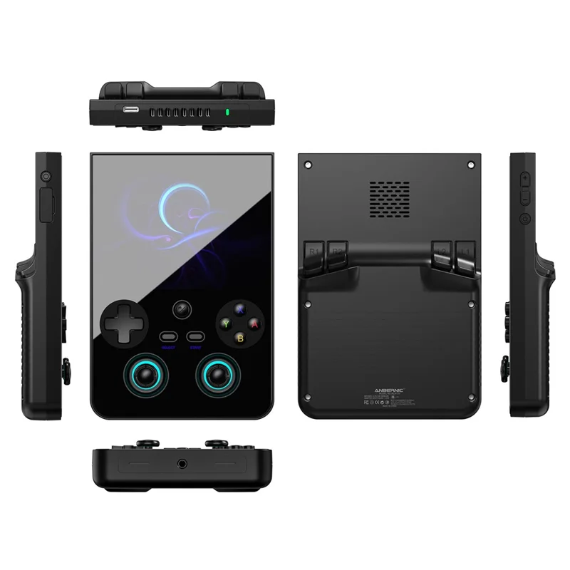 ANBERNIC RG 477V 12GB+256GB 4,7-Zoll-Handheld-Spielkonsole mit 120 Hz Bildwiederholfrequenz – Schwarz