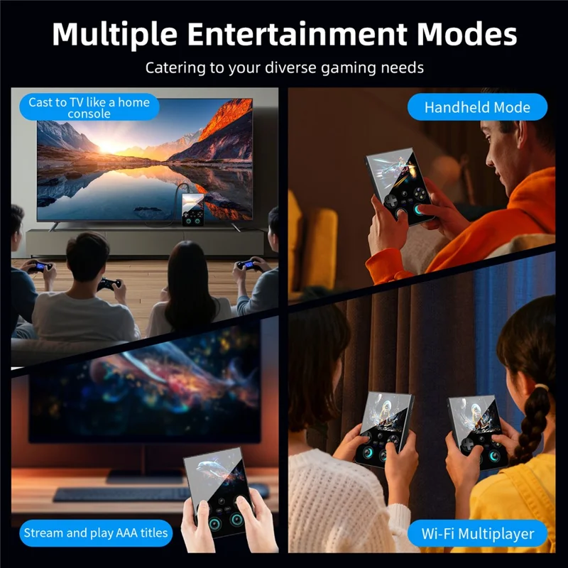 ANBERNIC RG 477V 12GB+256GB 4,7-Zoll-Handheld-Spielkonsole mit 120 Hz Bildwiederholfrequenz – Schwarz