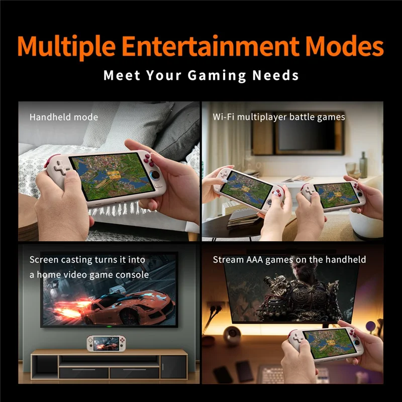 MANGMI AIR X Retro Handheld Game Console 4GB+64GB 5.5 Inch IPS Display Android 14 Gaming Device, No TF Card - Grey