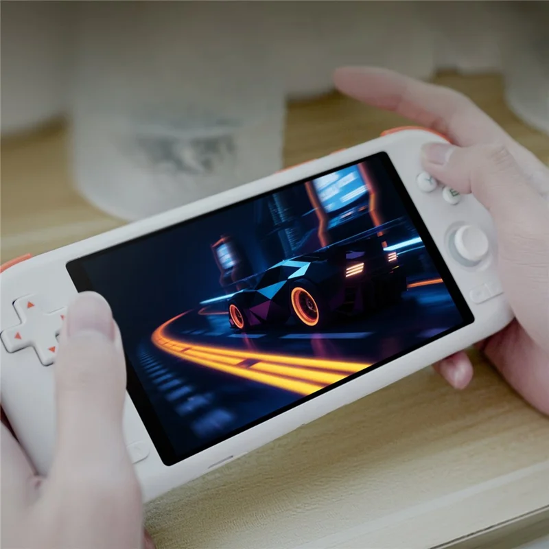 MANGMI AIR X Retro Handheld Game Console with 128G TF Card, 4GB+64GB 5.5 Inch IPS Display Android 14 Gaming Device - White