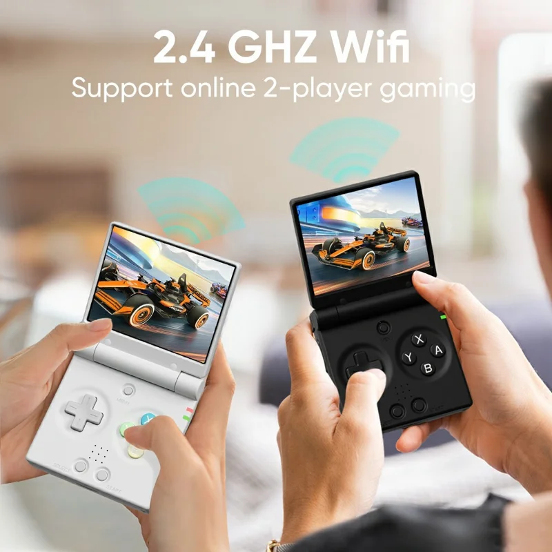 MIYOO Mini Flip Retro Handheld Game Console Flip Design Open Source Portable Gamepad with 64GB TF Card - Black