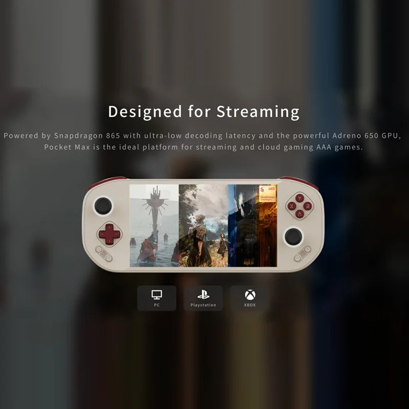 MANGMI Pocket Max 7 Inch OLED Screen Android 13 Handheld Gaming Console Snapdragon 865 Wireless Gamepad (8+128GB) - Black