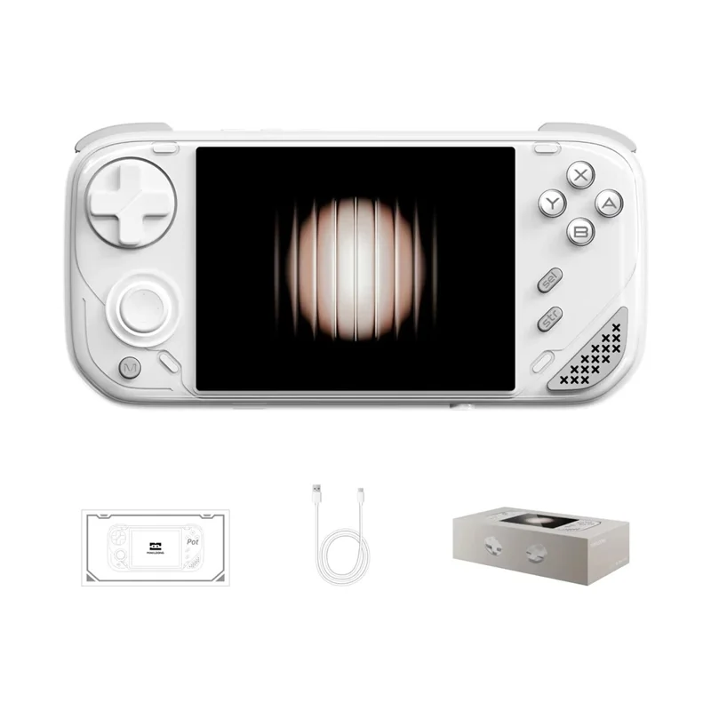MINI LONG1 Video Gamepad without TF Card 4 Inch IPS Screen WiFi Wireless Retro Handheld Gaming Console - White