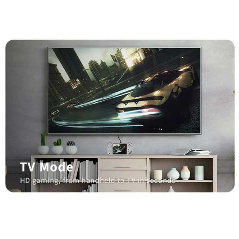 MINI LONG1 Video Gamepad without TF Card 4 Inch IPS Screen WiFi Wireless Retro Handheld Gaming Console - White