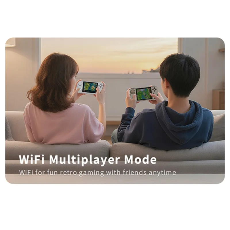 MINI LONG1 Video Gamepad without TF Card 4 Inch IPS Screen WiFi Wireless Retro Handheld Gaming Console - Grey
