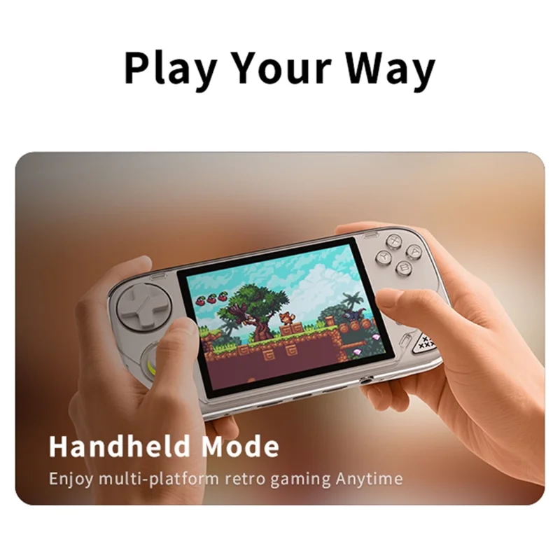 MINI LONG1 Video Gamepad without TF Card 4 Inch IPS Screen WiFi Wireless Retro Handheld Gaming Console - Grey