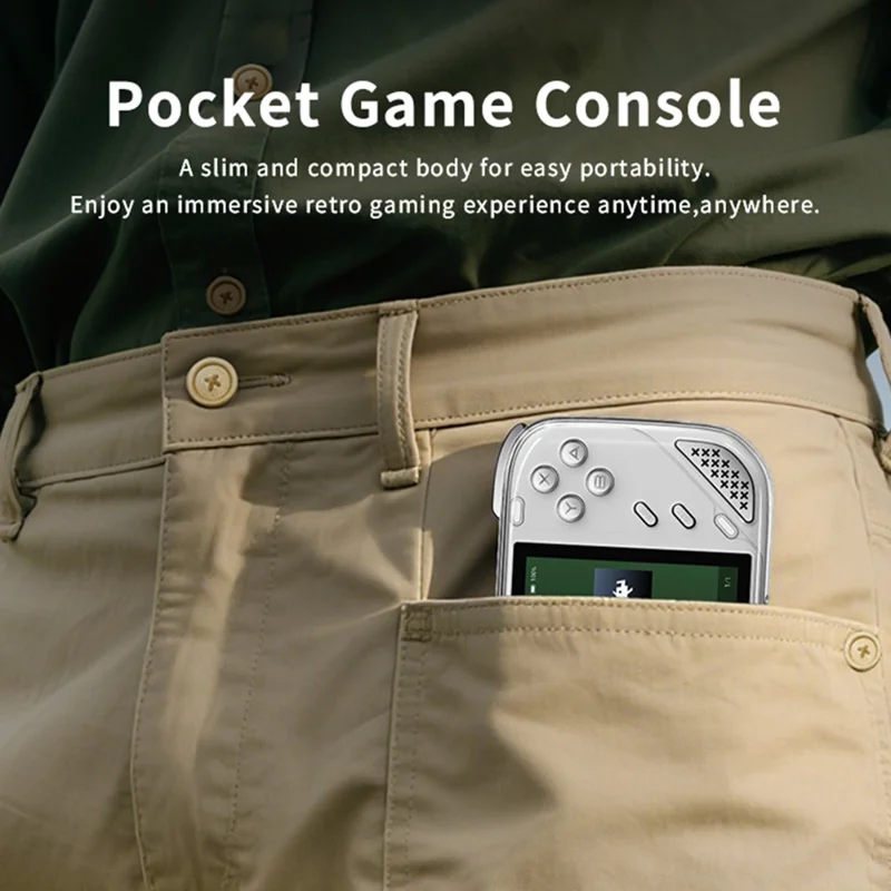 MINI LONG1 Video Gamepad with 64GB TF Card 4 Inch IPS Screen WiFi Wireless Retro Handheld Gaming Console - White