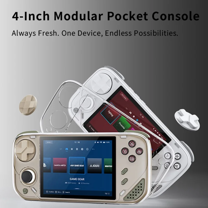 MINI LONG1 Video Gamepad with 64GB TF Card 4 Inch IPS Screen WiFi Wireless Retro Handheld Gaming Console - White