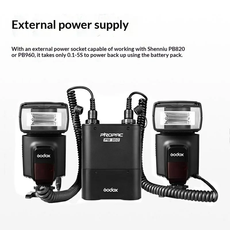 فلاش كاميرا GODOX TT560 II مع مستقبل لاسلكي 433 ميجا هرتز، ضوء فلاش بمنفذ هوت شو لكانون، نيكون، سوني - أسود