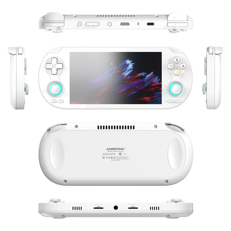 ANBERNIC RG VITA Pro Console de Jeu Portable sous Android 14 Linux Intégrant une Machine de Jeu Compétitif en Streaming 4 Go + 64 Go avec Carte 32 Go - Blanc