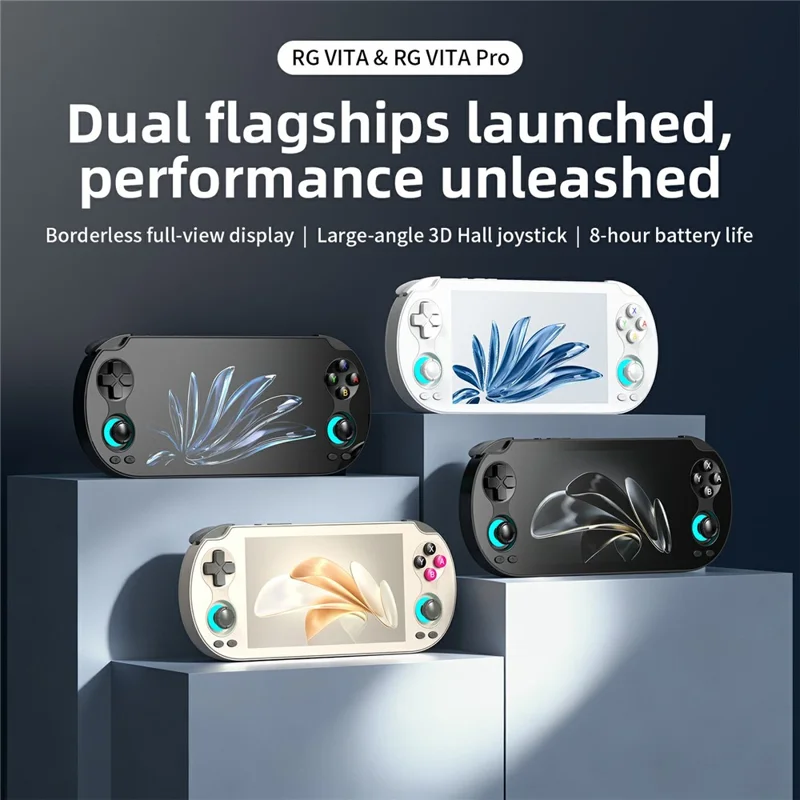 ANBERNIC RG VITA Pro Console de Jeu Portable sous Android 14 Linux Intégrant une Machine de Jeu Compétitif en Streaming 4 Go + 64 Go avec Carte 32 Go - Blanc