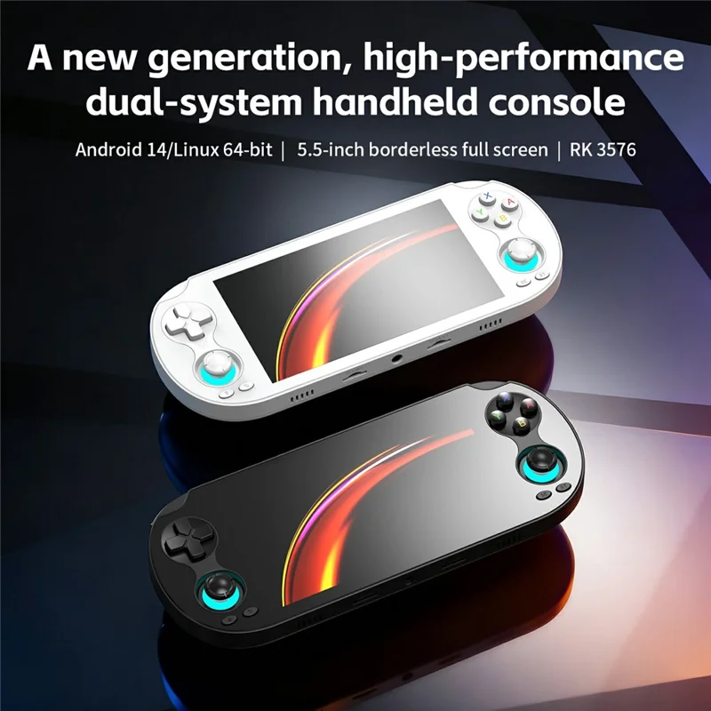ANBERNIC RG VITA Pro Console de Jeu Portable sous Android 14 Linux Intégrant une Machine de Jeu Compétitif en Streaming 4 Go + 64 Go avec Carte 32 Go - Blanc