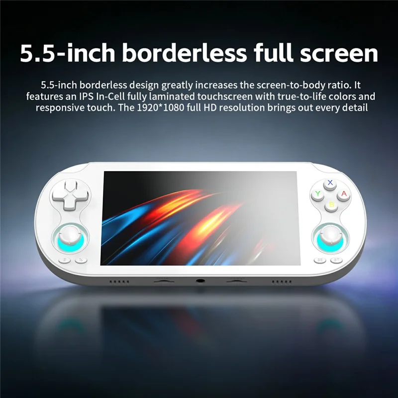 ANBERNIC RG VITA Pro Console de Jeu Portable sous Android 14 Linux Intégrant une Machine de Jeu Compétitif en Streaming 4 Go + 64 Go avec Carte 32 Go - Blanc