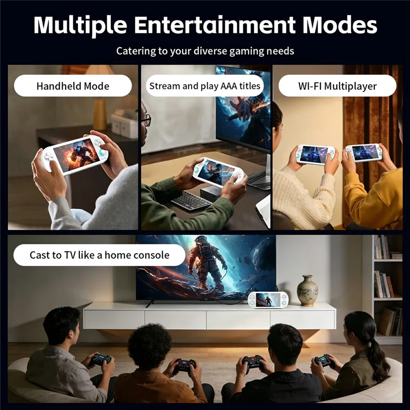 ANBERNIC RG VITA Pro Console de Jeu Portable sous Android 14 Linux Intégrant une Machine de Jeu Compétitif en Streaming 4 Go + 64 Go avec Carte 32 Go - Blanc