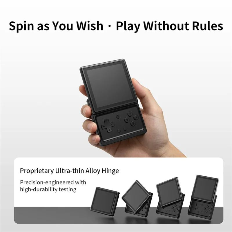 ANBERNIC RG Rotate Handheld Game Console 3.5 Inch Touchscreen Android 12 Portable Retro Gaming Device with Rotating Screen - Black