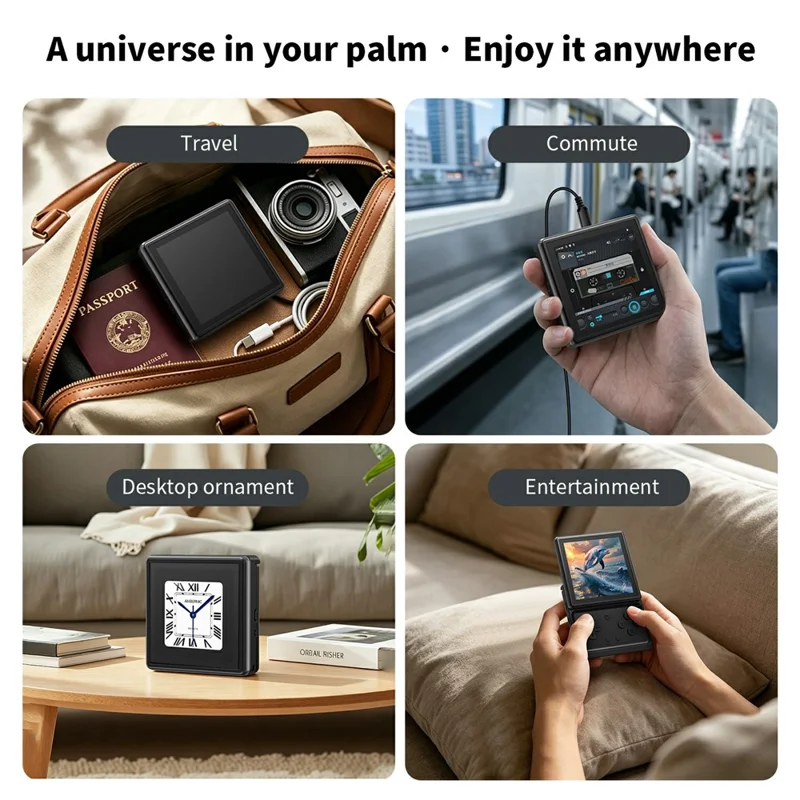 ANBERNIC RG Rotate Handheld Game Console 3.5 Inch Touchscreen Android 12 Portable Retro Gaming Device with Rotating Screen - Black