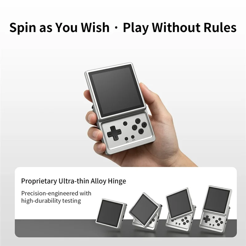 ANBERNIC RG Rotate Handheld Game Console 3.5 Inch IPS Touchscreen Aluminum Alloy Rotatable Screen Android 12 Gaming Device - Silver