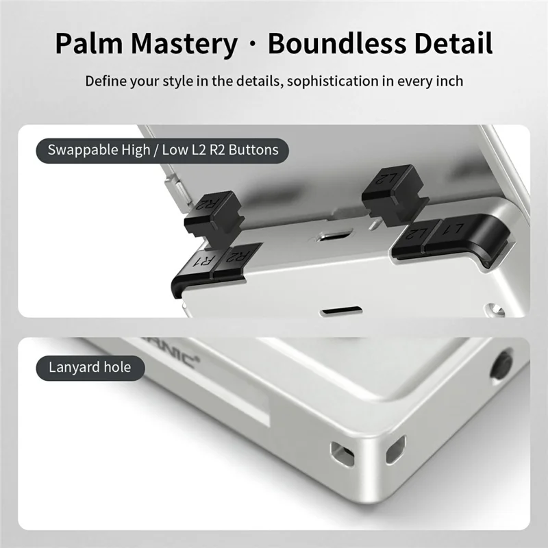 ANBERNIC RG Rotate Handheld Game Console 3.5 Inch IPS Touchscreen Aluminum Alloy Rotatable Screen Android 12 Gaming Device - Silver